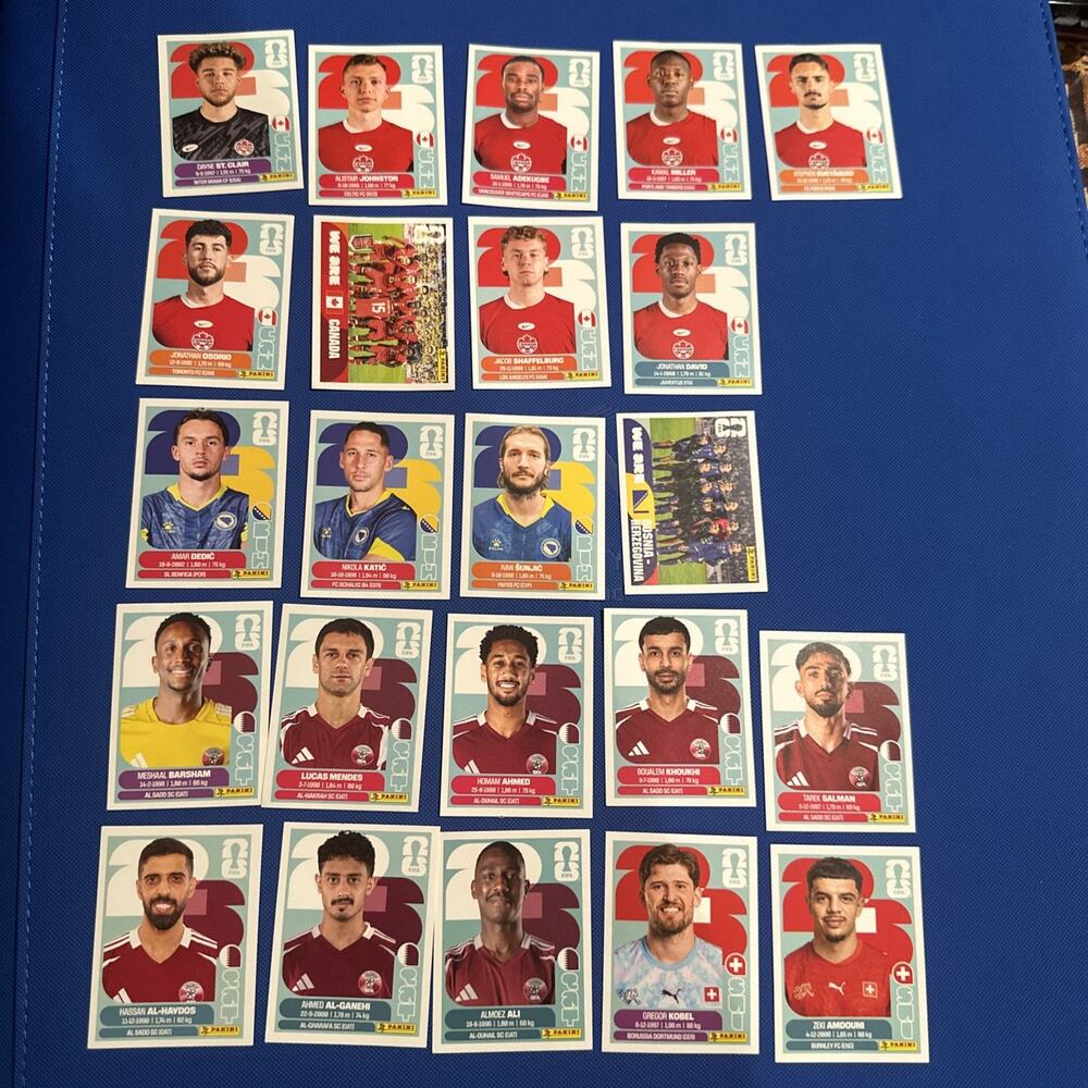 2026 Panini FIFA World Cup Stickers GROUP B CAN• BIH• QAT• SUI